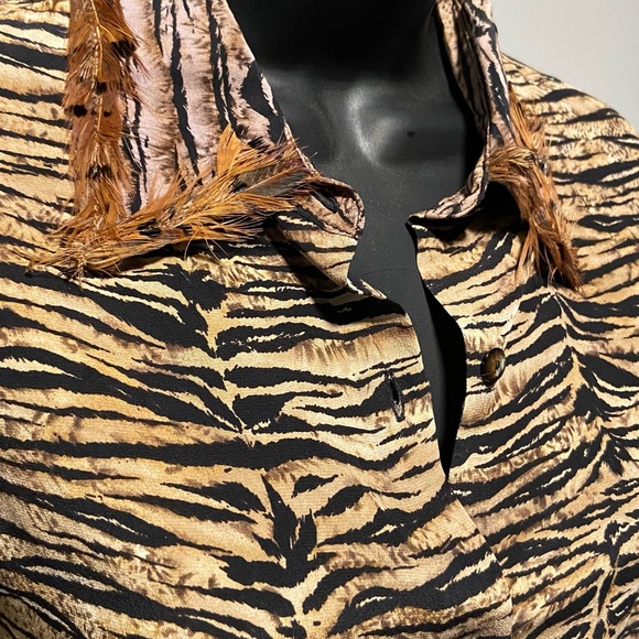 Vintage Tiger Stripe Silk Blouse - Picture 7 of 8